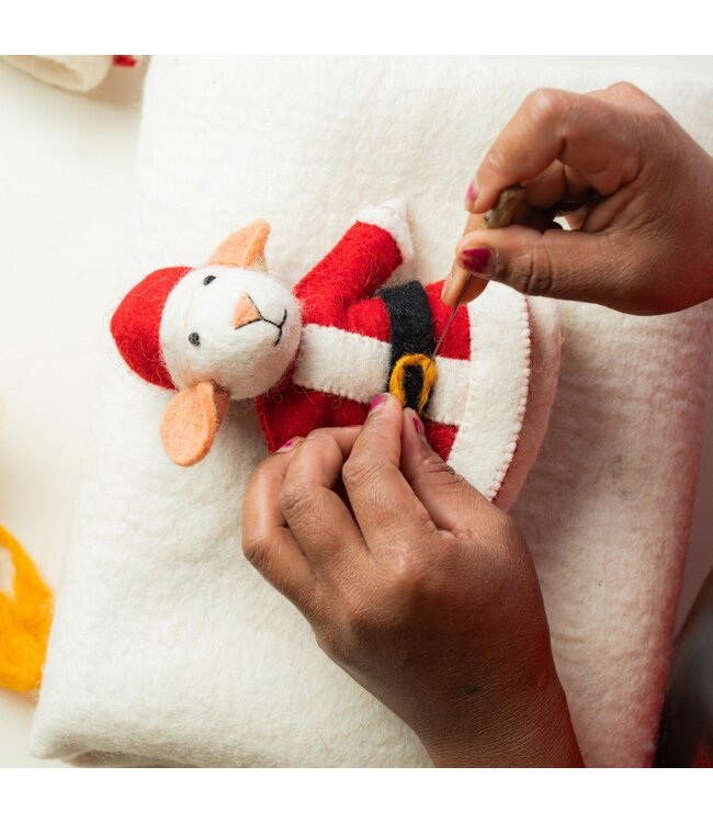 SJAAL MET VERHAAL  •• Decoratie Muis Kerstmuis