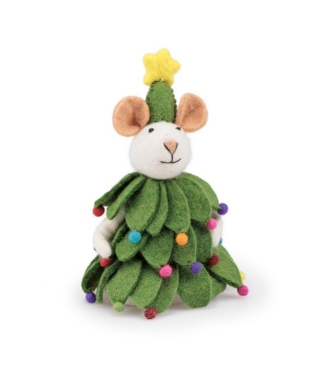 SJAAL MET VERHAAL  •• Decoratie Muis Kerstboom