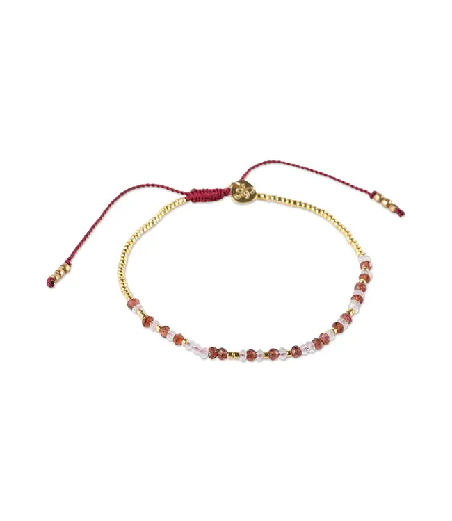 A BEAUTIFUL STORY •• Sparkling Garnet Rose Quartz Bracelet GC