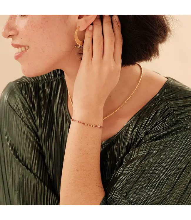 A BEAUTIFUL STORY •• Sparkling Garnet Rose Quartz Bracelet GC