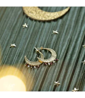 A BEAUTIFUL STORY •• Oorbellen Mystic Garnet Rose Quartz  GP