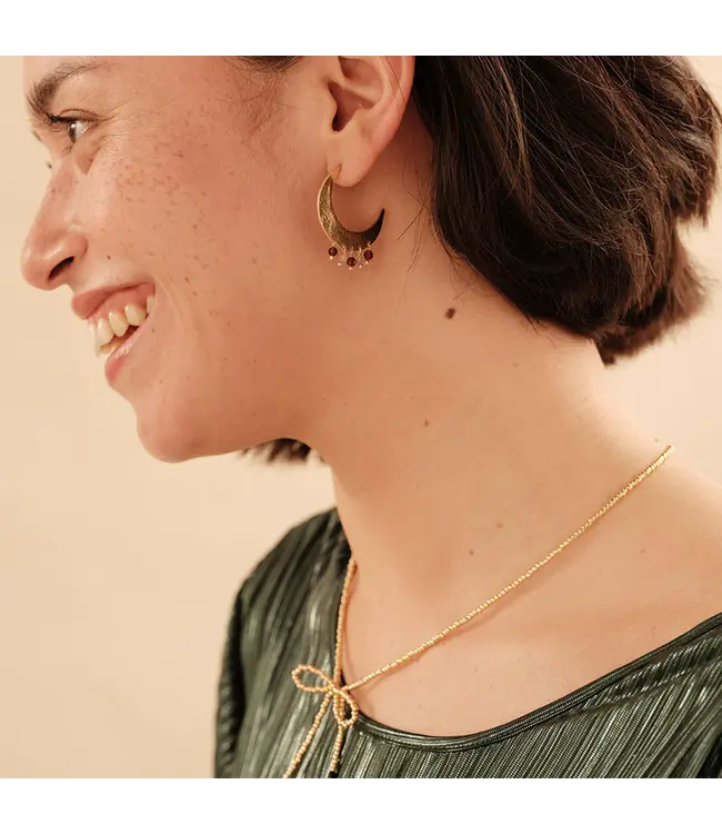 A BEAUTIFUL STORY •• Mystic Garnet Rose Quartz Earrings GP