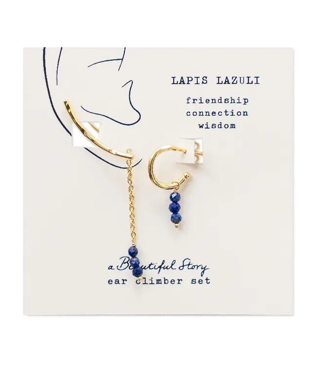 A BEAUTIFUL STORY •• Miraculous Lapis Lazuli Earring set GP