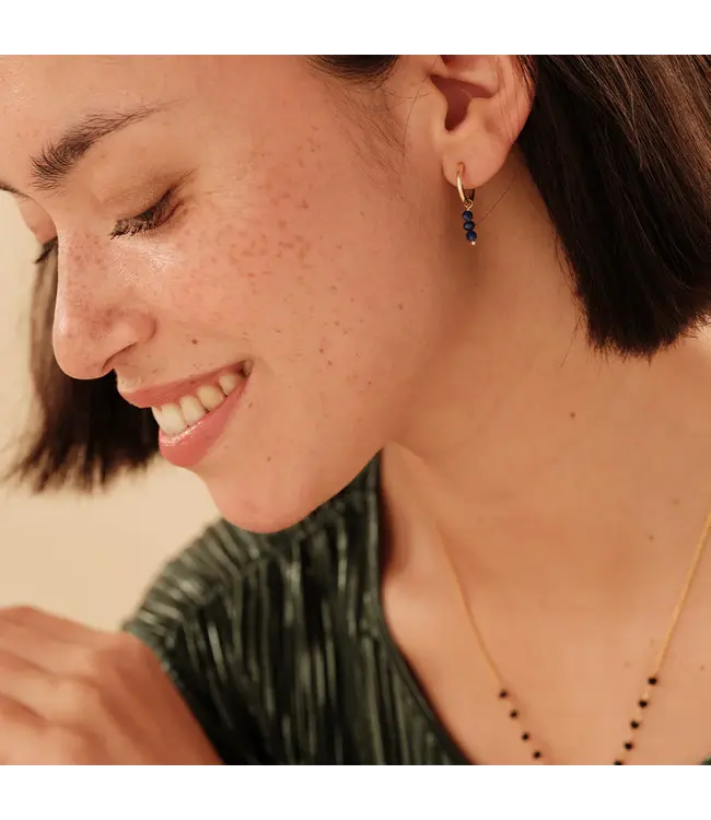 A BEAUTIFUL STORY •• Miraculous Lapis Lazuli Earring set GP