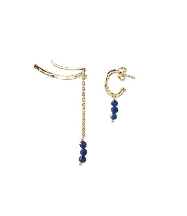 A BEAUTIFUL STORY •• Miraculous Lapis Lazuli Earring set GP
