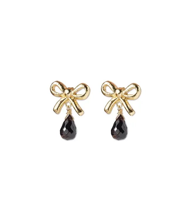 A BEAUTIFUL STORY •• Ribbon Black Onyx Earrings GC