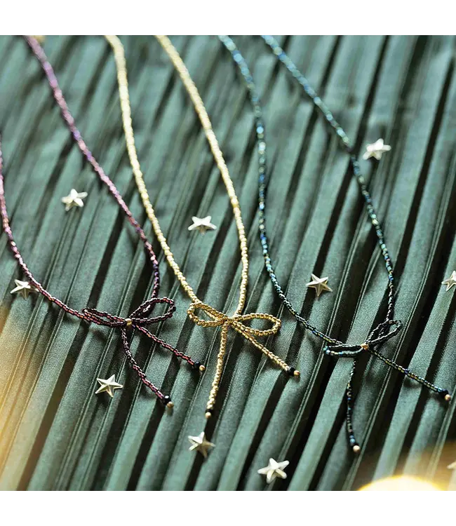 A BEAUTIFUL STORY •• Wishful Black Onyx Necklace GC | in goud  of groen