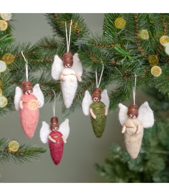 SJAAL MET VERHAAL  •• Hanger Engeltje Oudroze