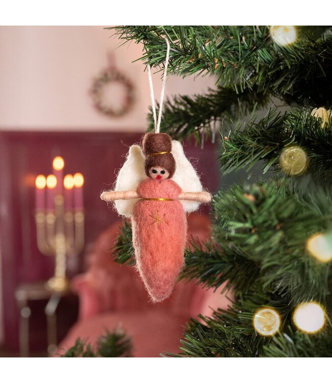 SJAAL MET VERHAAL  •• Hanger Engeltje Oudroze