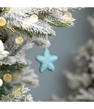 SJAAL MET VERHAAL  •• Hanger Ster Ijsblauw