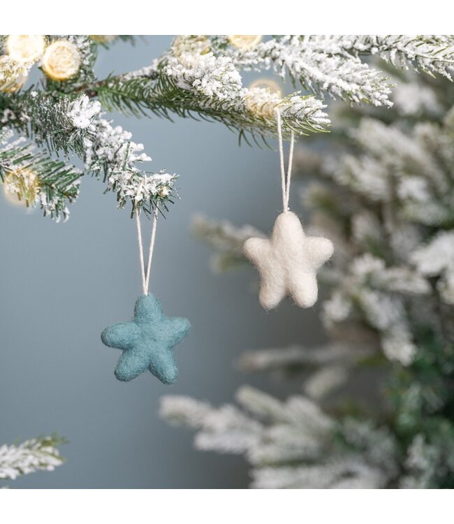 SJAAL MET VERHAAL  •• Hanger Ster Ijsblauw