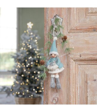 SJAAL MET VERHAAL  •• Hanger Winterfee Ijsblauw