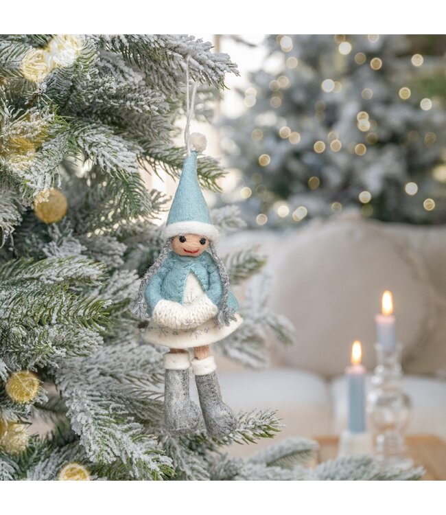 SJAAL MET VERHAAL  •• Hanger Winterfee Ijsblauw