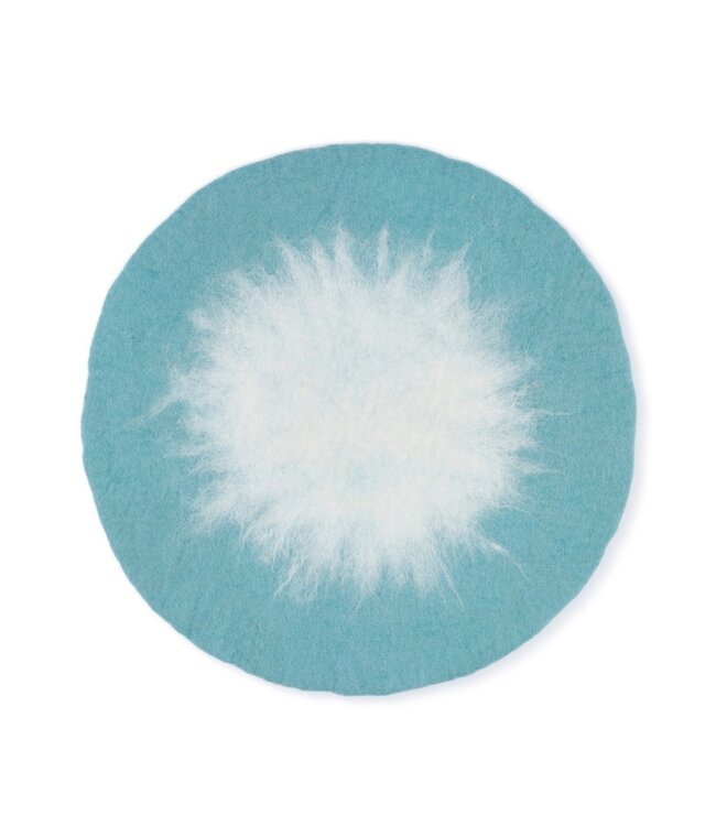 SJAAL MET VERHAAL  •• Onderzetter 40 cm Ijsblauw Wit