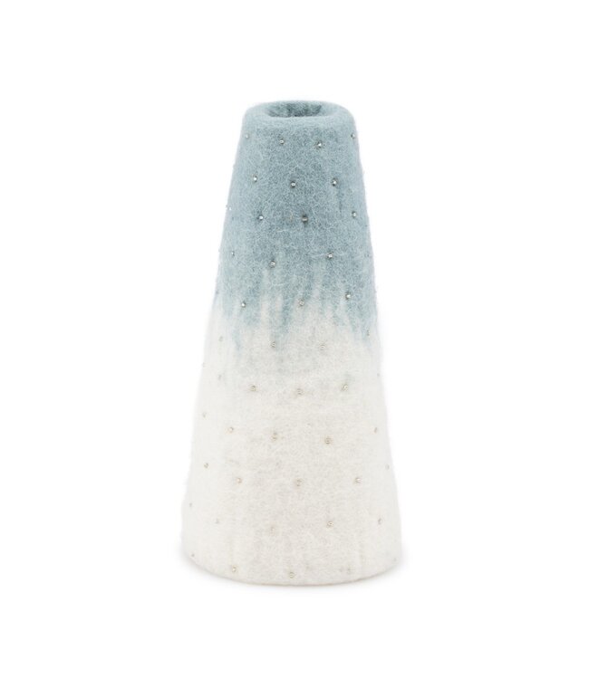 SJAAL MET VERHAAL  •• Vaas Ijsblauw - Wit | Medium