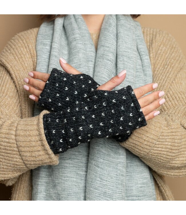 SJAAL MET VERHAAL  •• Handwarmers Lovely Antraciet Gemêleerd