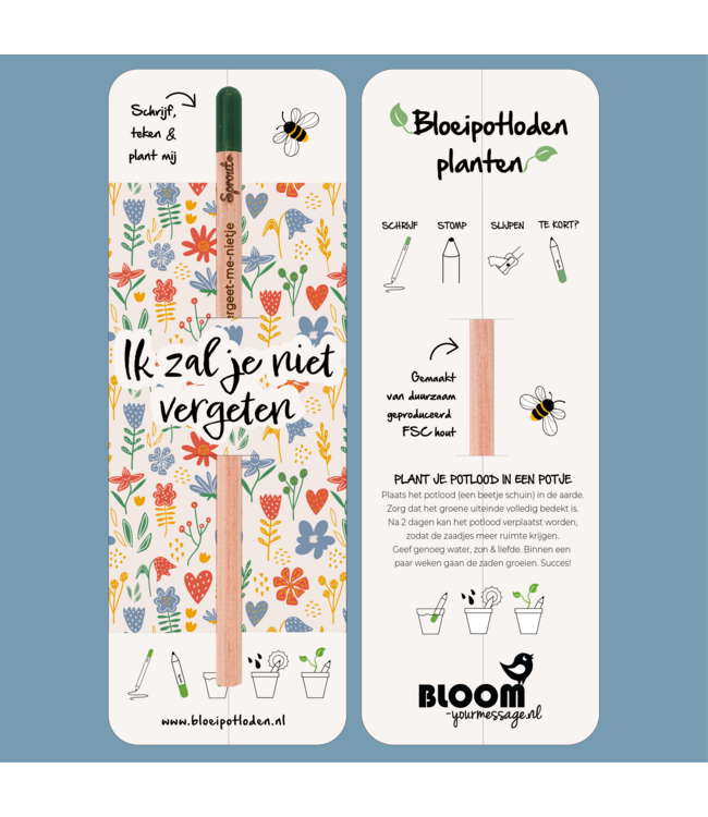 Bloom •• Bloeipotlood-sleeve NIET VERGETEN