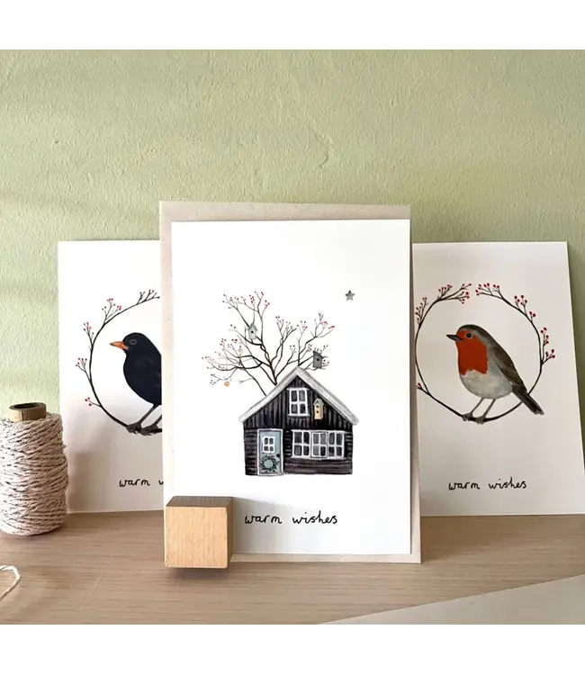 Stokwolf •• Kerstkaart | Kersthuisje