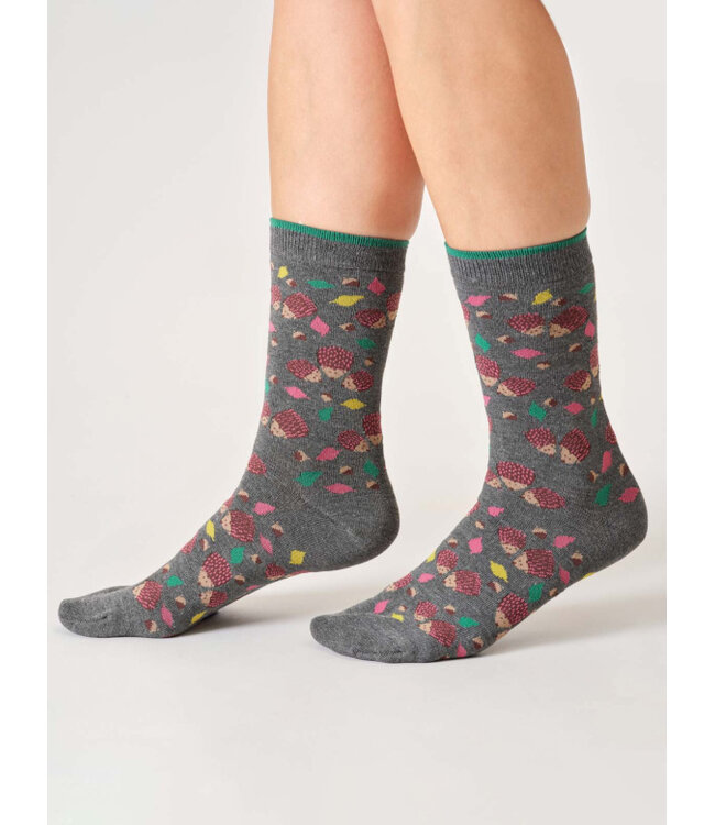 THOUGHT  •• Dames sokkenbox Autumnal | dark grey marl