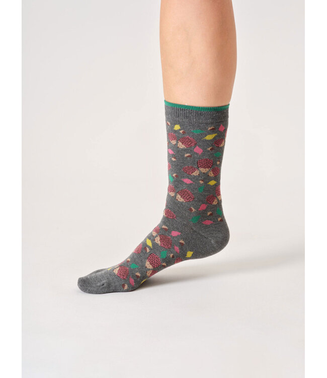 THOUGHT  •• Dames sokkenbox Autumnal | dark grey marl