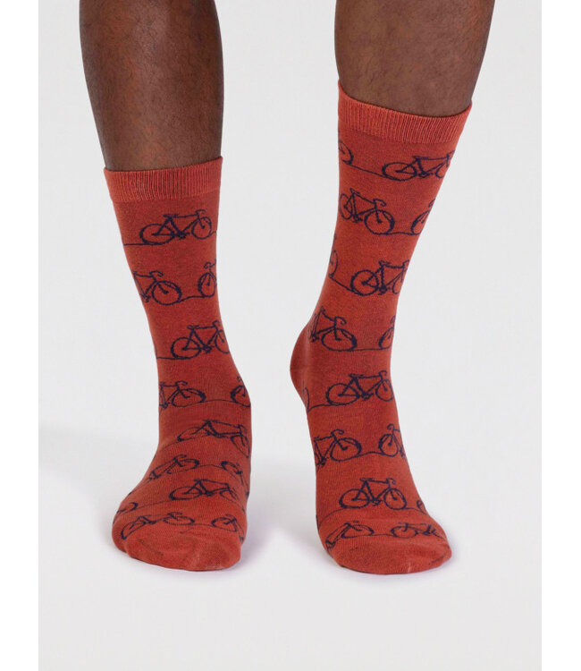 THOUGHT  •• Heren sokken Bennie Katoenen Bike Socks - Clay Red