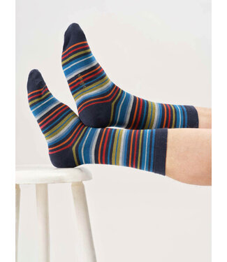 THOUGHT  •• Heren sokken Stripe Organic Cotton |Navy Blue