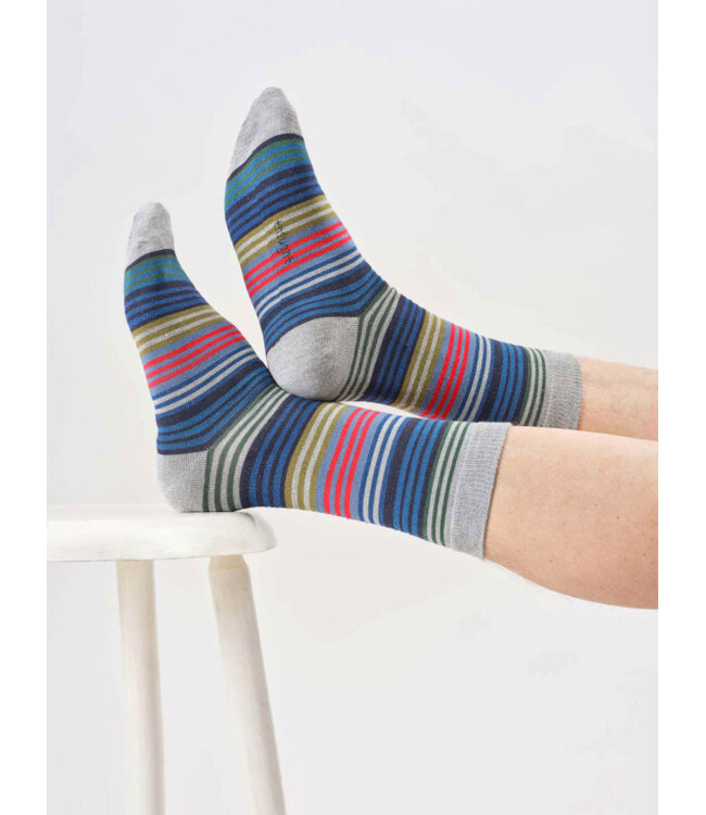 THOUGHT  •• Heren sokken Multi Stripe Bamboo - Deep Blue