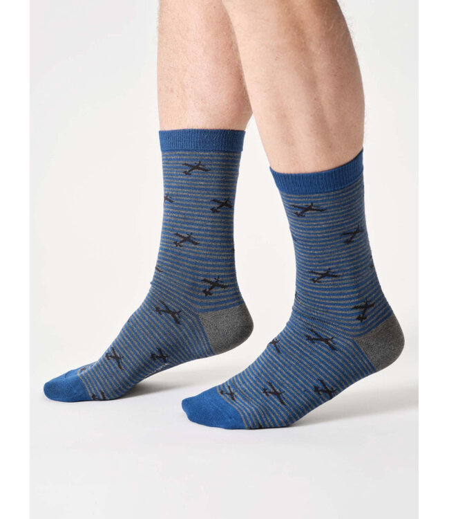 THOUGHT  •• Heren sokken Flying Stripe Bamboo - Dark Grey Marl