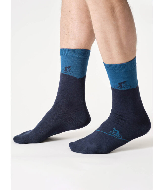 THOUGHT  •• Heren sokken Mountain Bike Bamboo - Lake Blue