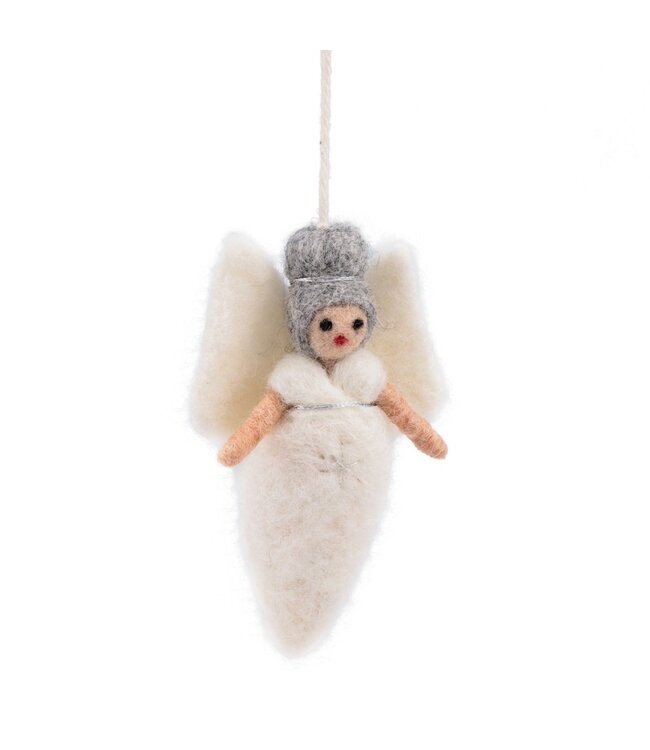 SJAAL MET VERHAAL  •• Hanger Engeltje Wit met Zilver