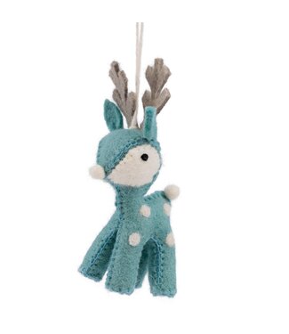 SJAAL MET VERHAAL  •• Hanger rendier Ijsblauw