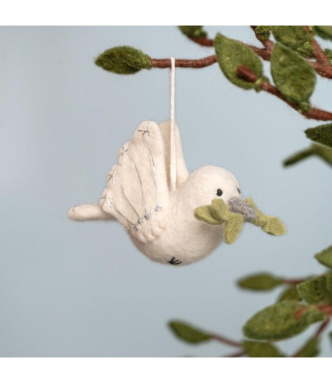 SJAAL MET VERHAAL  •• Vredesduif Zilver met Olijftakje