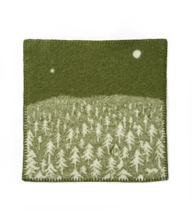 KLIPPAN PLAIDS •• Seat pad | House in the forest | Groen