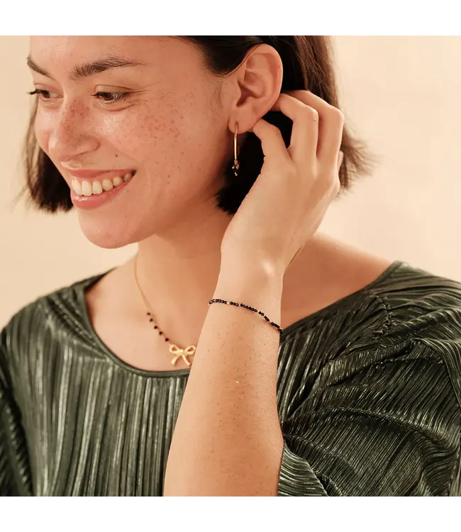 A BEAUTIFUL STORY •• Armband Sparkling Black Onyx Lapis Lazuli GC