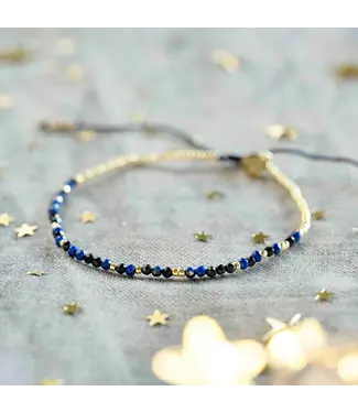 A BEAUTIFUL STORY •• Armband Sparkling Black Onyx Lapis Lazuli GC