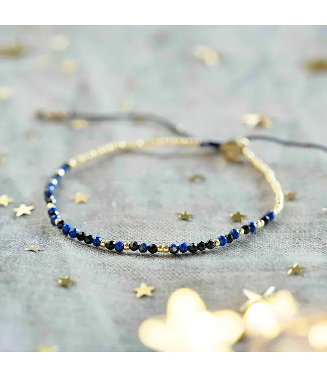 A BEAUTIFUL STORY •• Armband Sparkling Black Onyx Lapis Lazuli GC