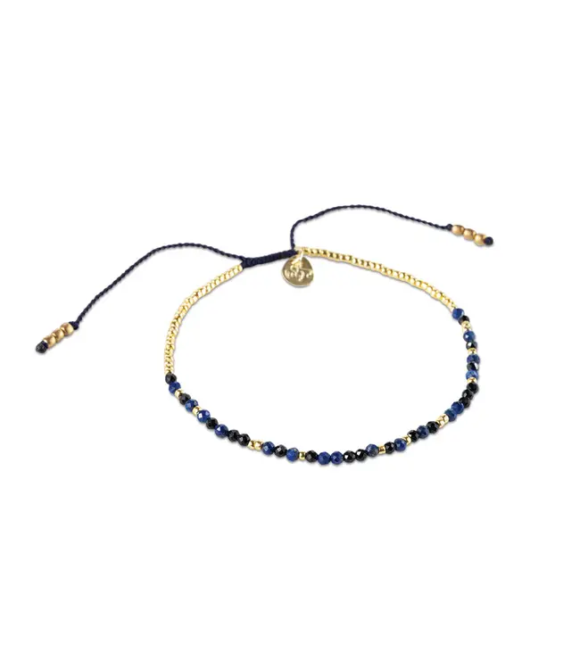 A BEAUTIFUL STORY •• Armband Sparkling Black Onyx Lapis Lazuli GC