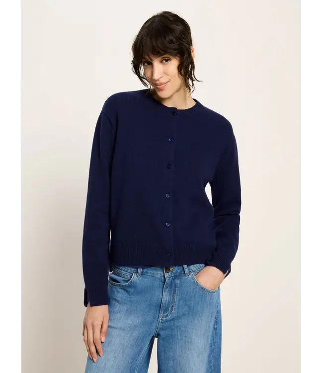 LANIUS •• Gebreid kort vest | purple blue melange