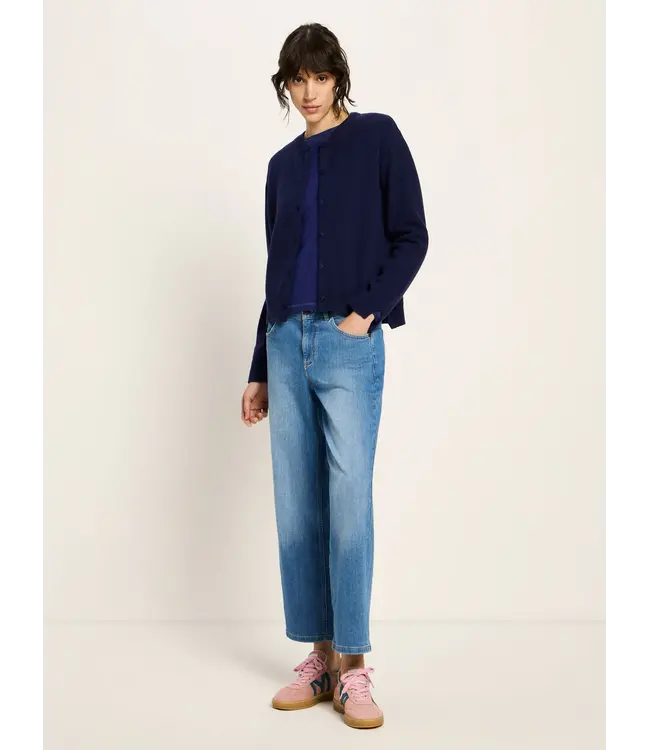 LANIUS •• Gebreid kort vest | purple blue melange