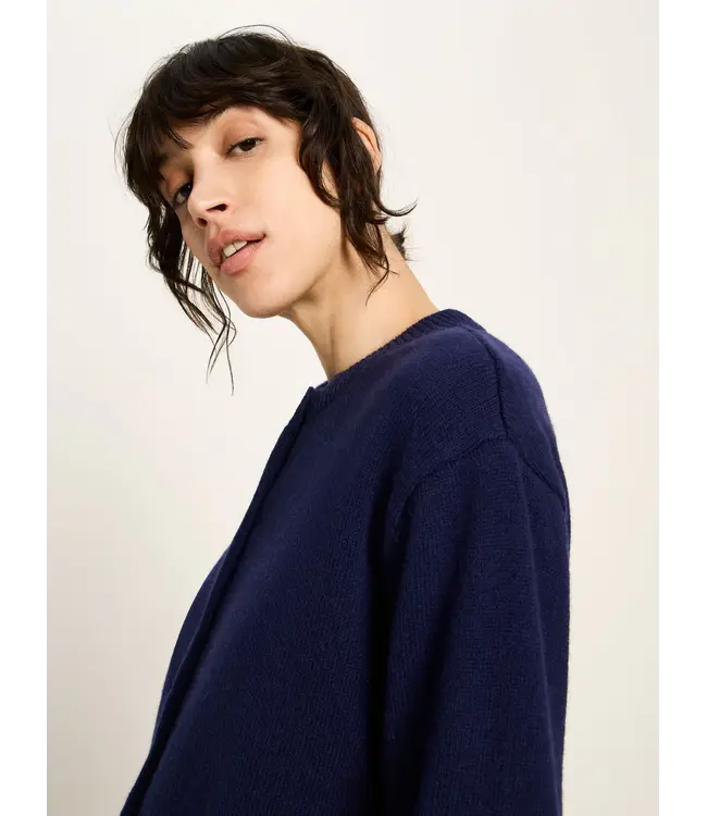 LANIUS •• Gebreid kort vest | purple blue melange