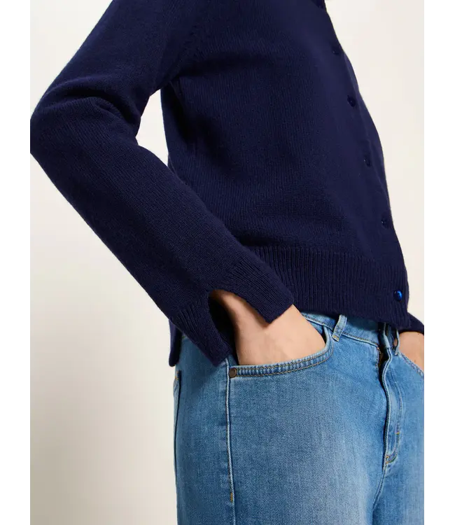 LANIUS •• Gebreid kort vest | purple blue melange