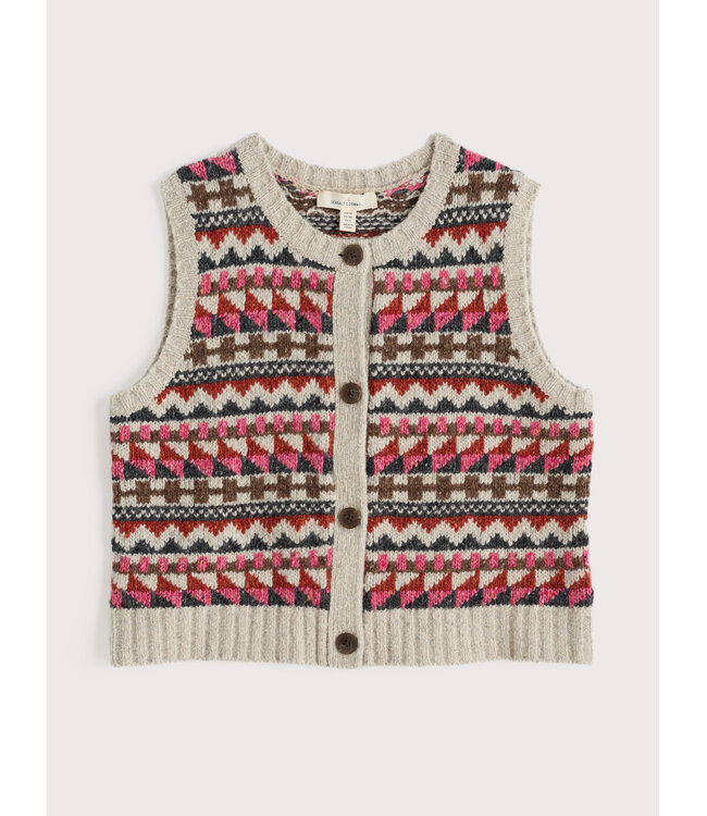 SEASALT CORNWALL •• Spencervest Dawson Pick Fairisle | Zig Zag Geo Red Sail