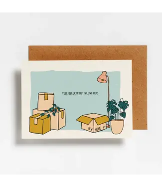 Hello August •• Postkaart | Veel geluk in het nieuwe huis
