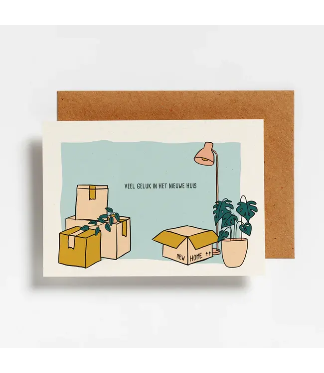 Hello August •• Postkaart | Veel geluk in het nieuwe huis