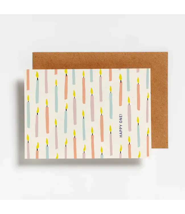 Hello August •• Postkaart | Candles happy one