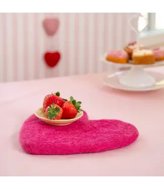 SJAAL MET VERHAAL  •• Onderzetter/Hanger Hart Love Fuchsia
