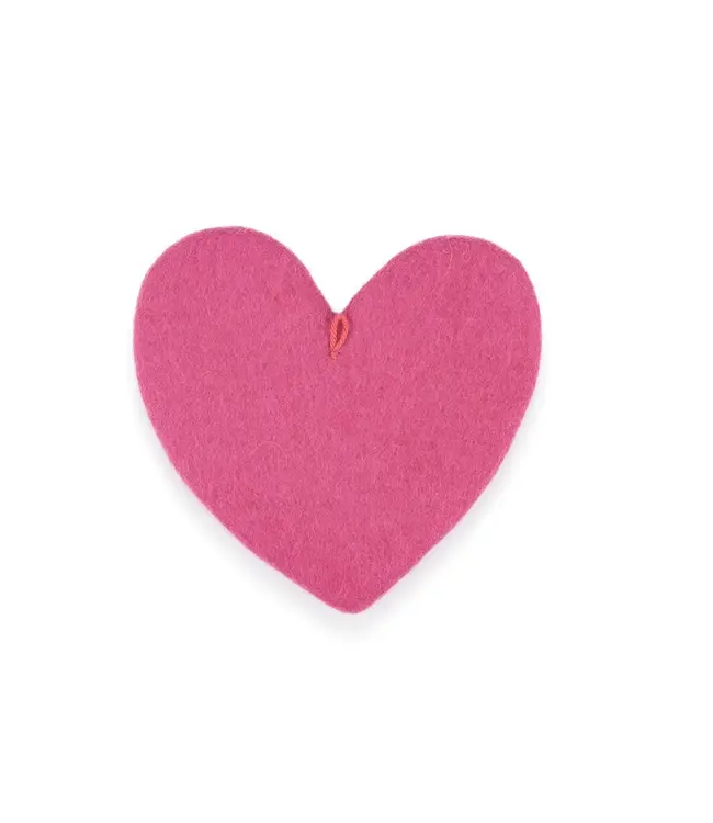 SJAAL MET VERHAAL  •• Onderzetter/Hanger Hart Love Fuchsia