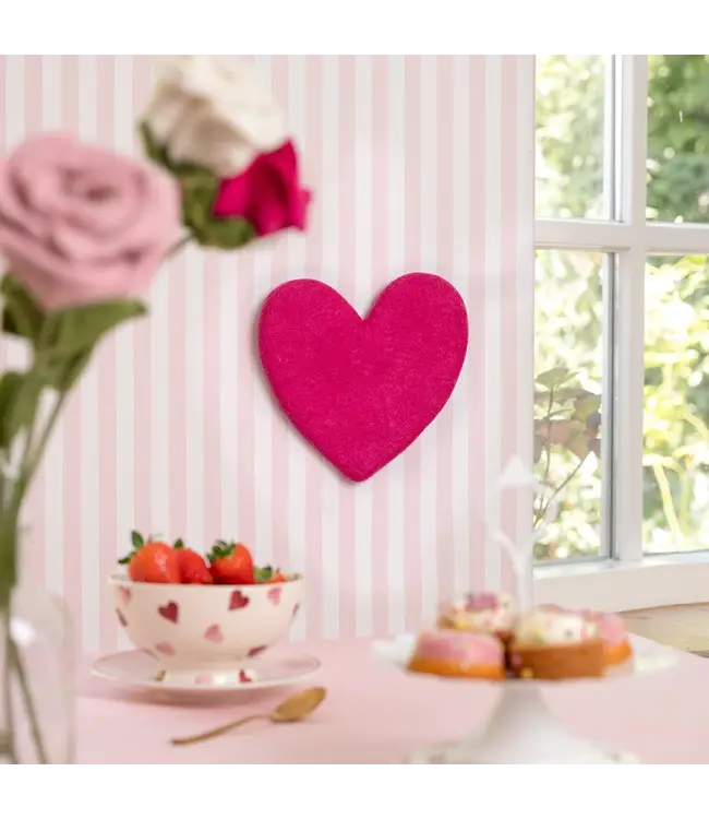 SJAAL MET VERHAAL  •• Onderzetter/Hanger Hart Love Fuchsia