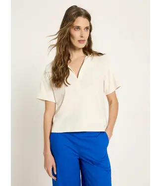 LANIUS •• Shirt met polo kraag OCS | Natural Undyed