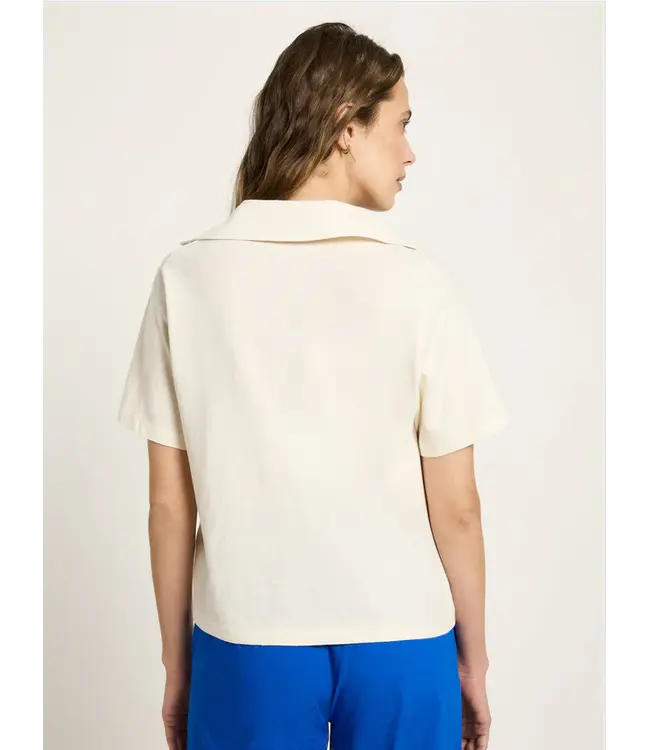 LANIUS •• Shirt met polo kraag OCS | Natural Undyed